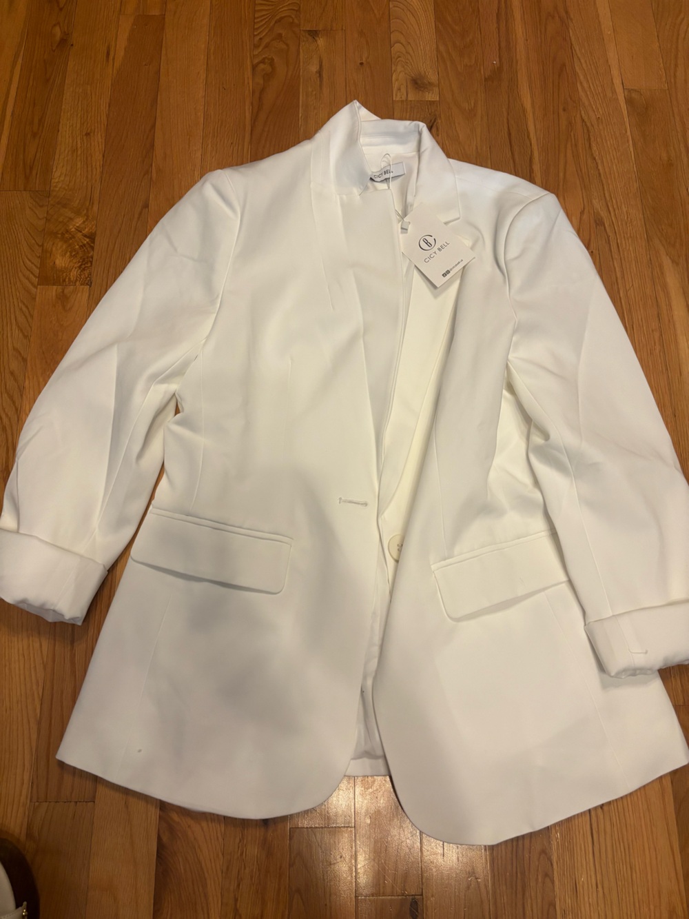 C/Meo Collective Women’s White Single-Button Blazer